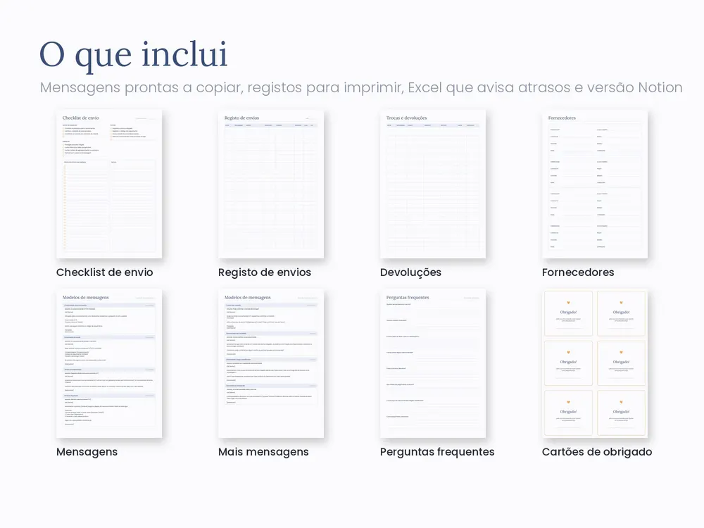 Atendimento e Envios: O que inclui