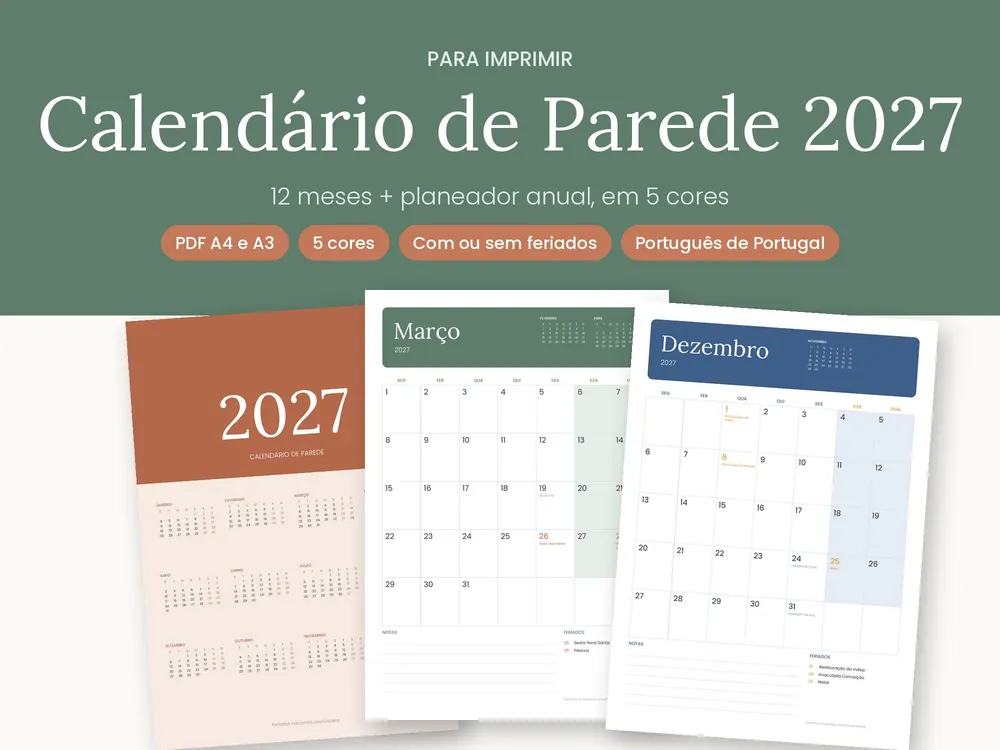 Calendário de Parede 2027