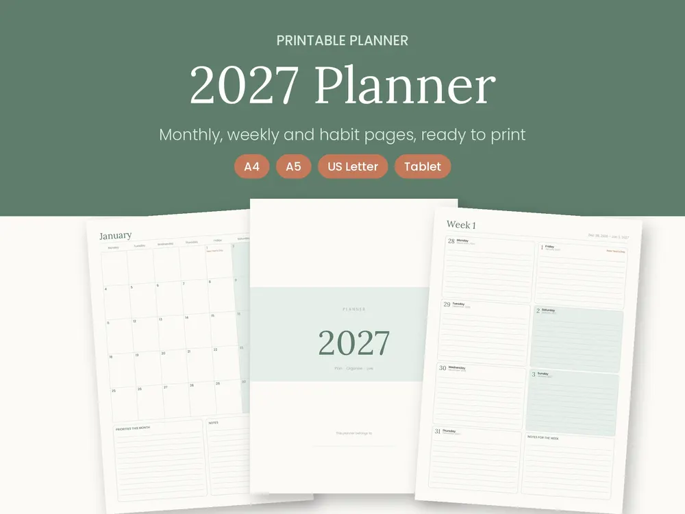 2027 Printable Planner