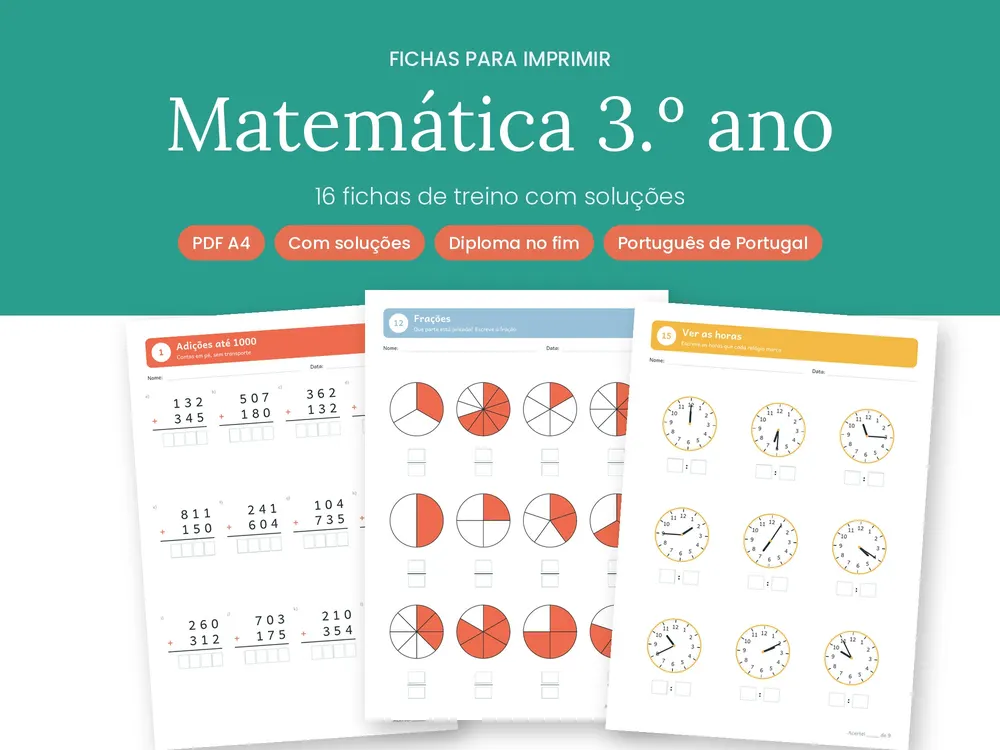 Fichas de Matemática 3.º Ano