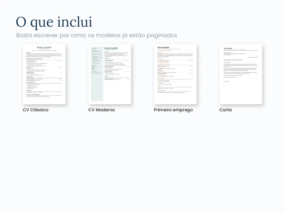Kit de Currículos: O que inclui