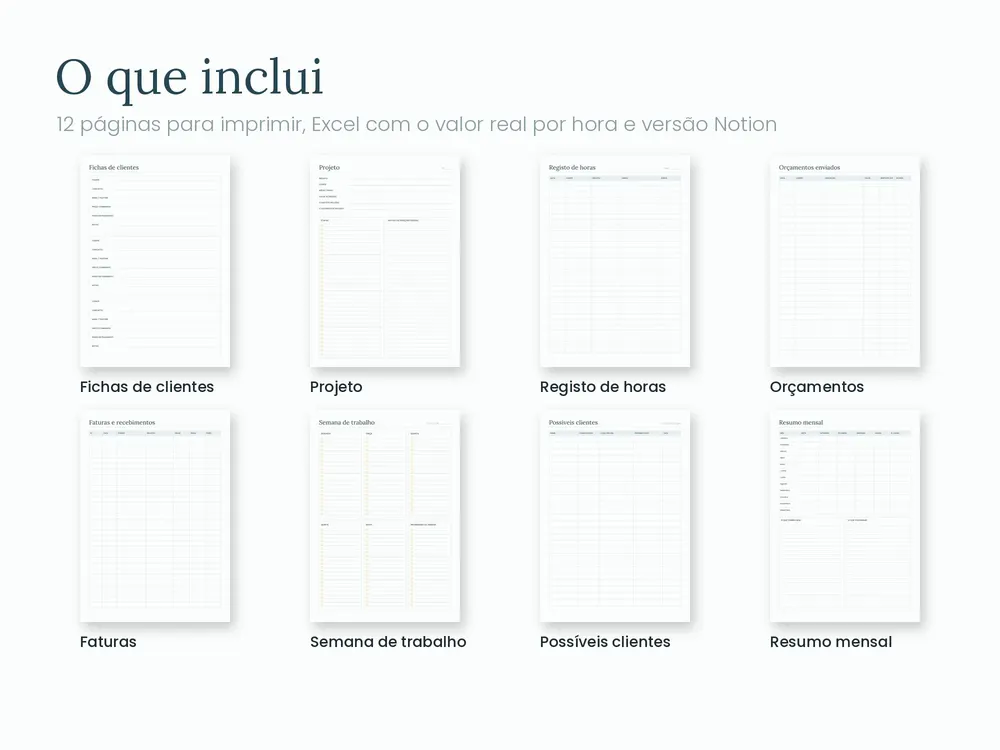 Planner para Freelancers: O que inclui